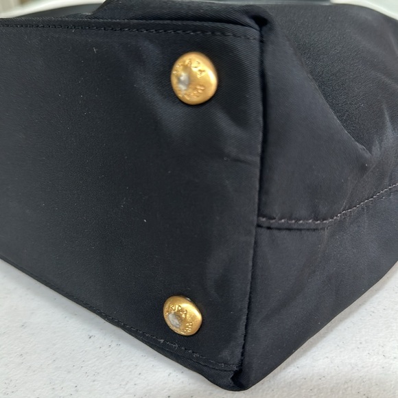 PRADA Tessuto Tote Bag Nylon with Gold Triangle Large Logo Plate Shoulder Bag - Picture 8 of 16